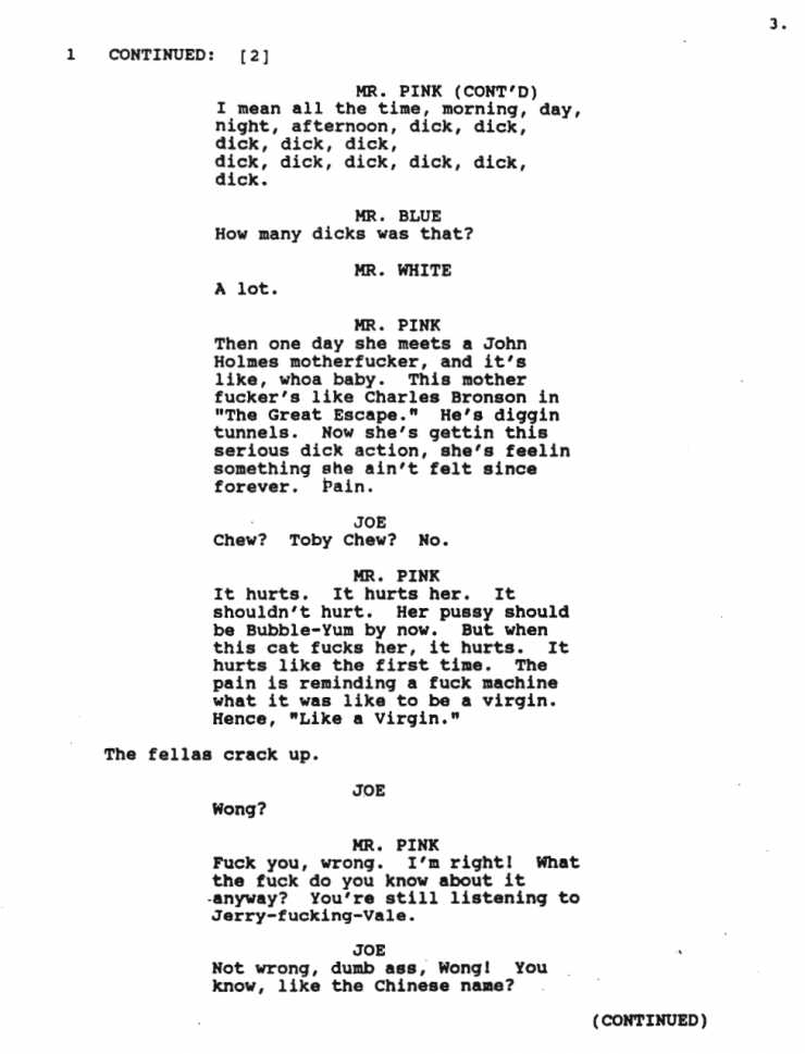 Reservoir Dogs Script